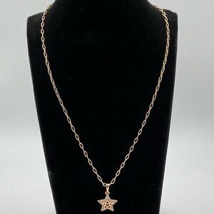Gold Filled Paperclip Chain and Star Charm Necklace